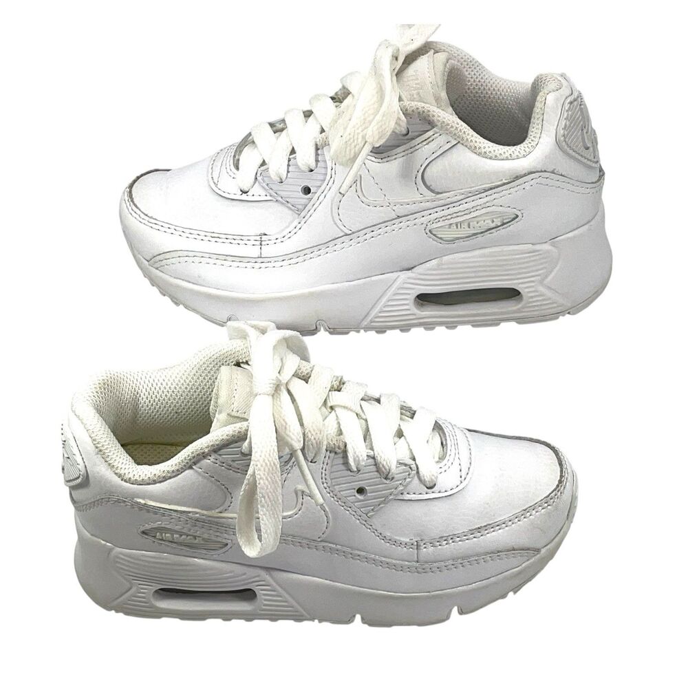 Nike Air Max 90 EasyOn Shoes Toddler 11C White Triple White Sneakers CD6867-100